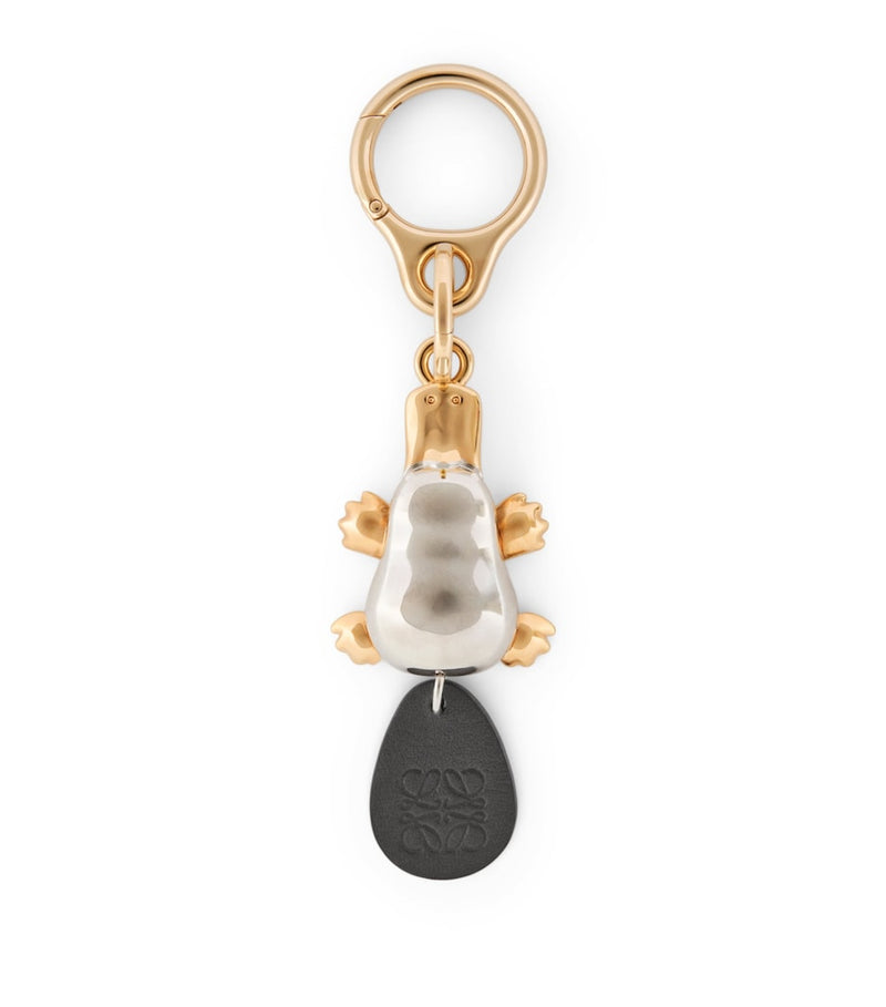 LOEWE brass and leather platypus keyring, imported from the UK