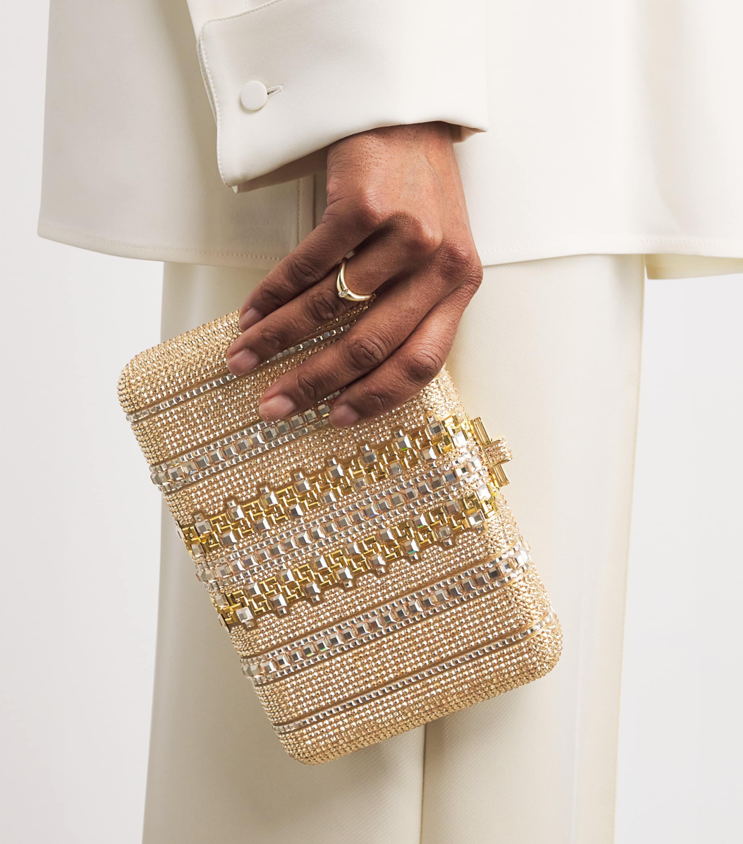 Judith Leiber crystal lattice clutch, UK version