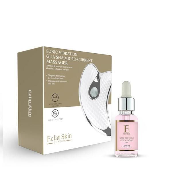 Eclat Skin London Gua Sha Massager + Rose Blossom Oil 30ml