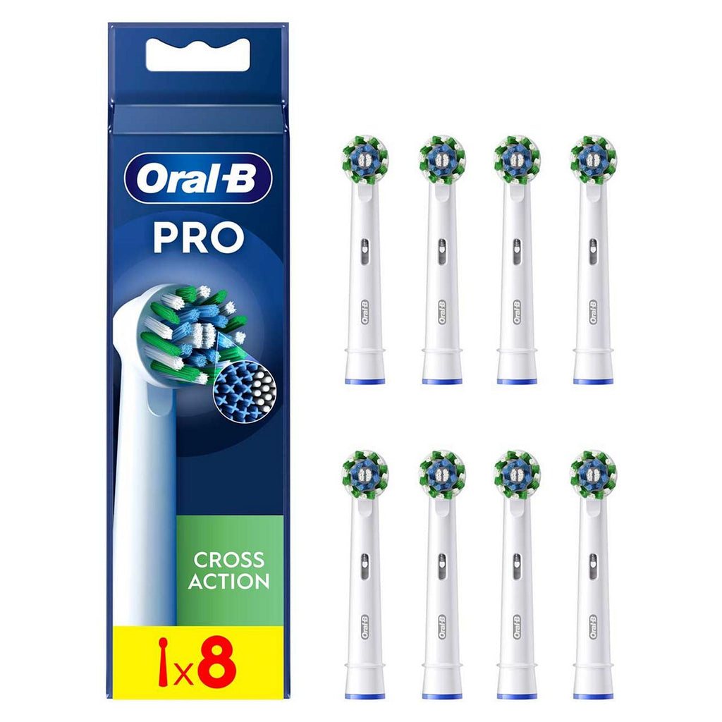 Oral-B CrossAction Toothbrush Head with CleanMaximiser Technology, 8 Pack