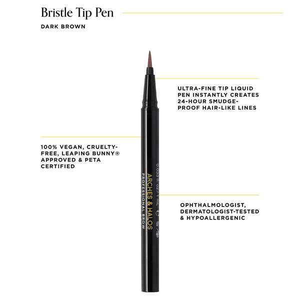 Arches & Halos brow tip pen dark brown, UK version
