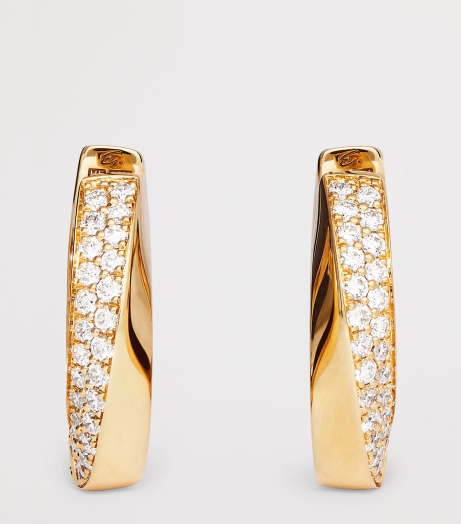 Engelbert Aurea Spira Creoles earrings in yellow gold with diamonds - British product