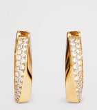 Engelbert Aurea Spira Creoles earrings in yellow gold with diamonds - British product