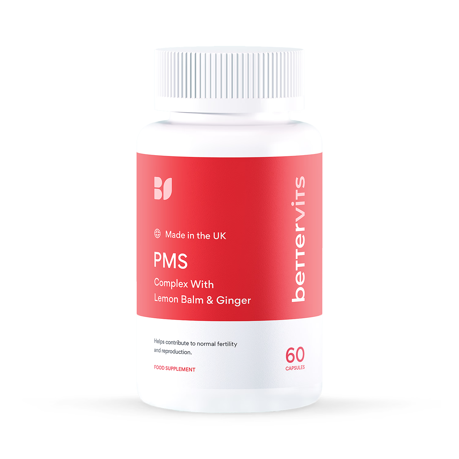 Bettervits PMS Complex with Lemon Balm and Ginger 60 capsules (British brand)
