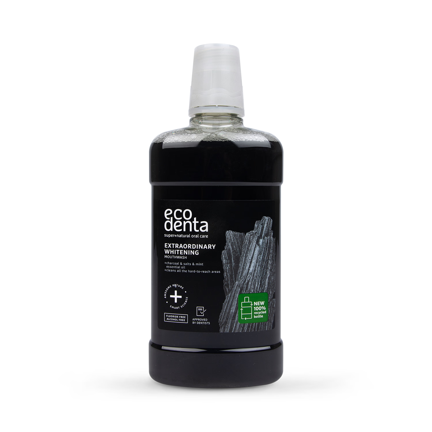 Ecodenta Extra Whitening Mouthwash Black Charcoal 500ml - British product