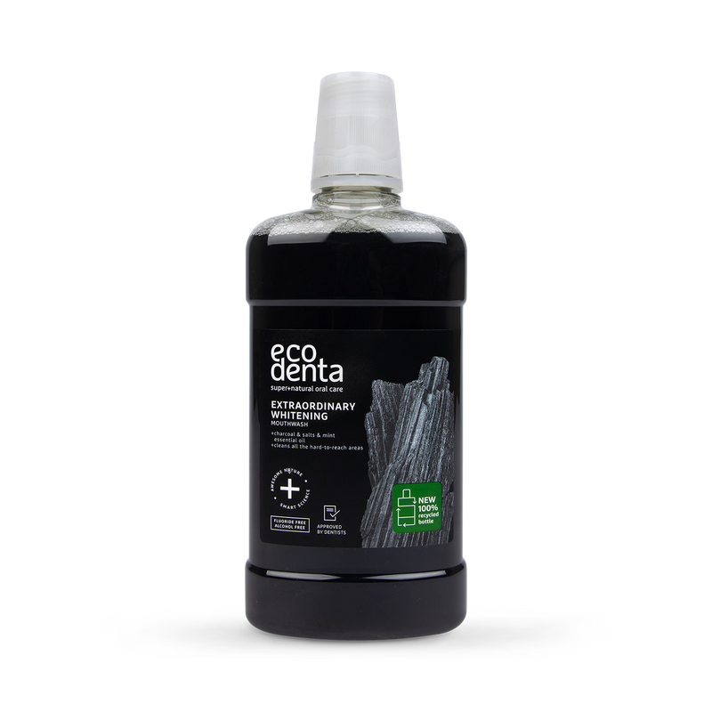 Ecodenta Extra Whitening Mouthwash Black Charcoal 500ml - British product