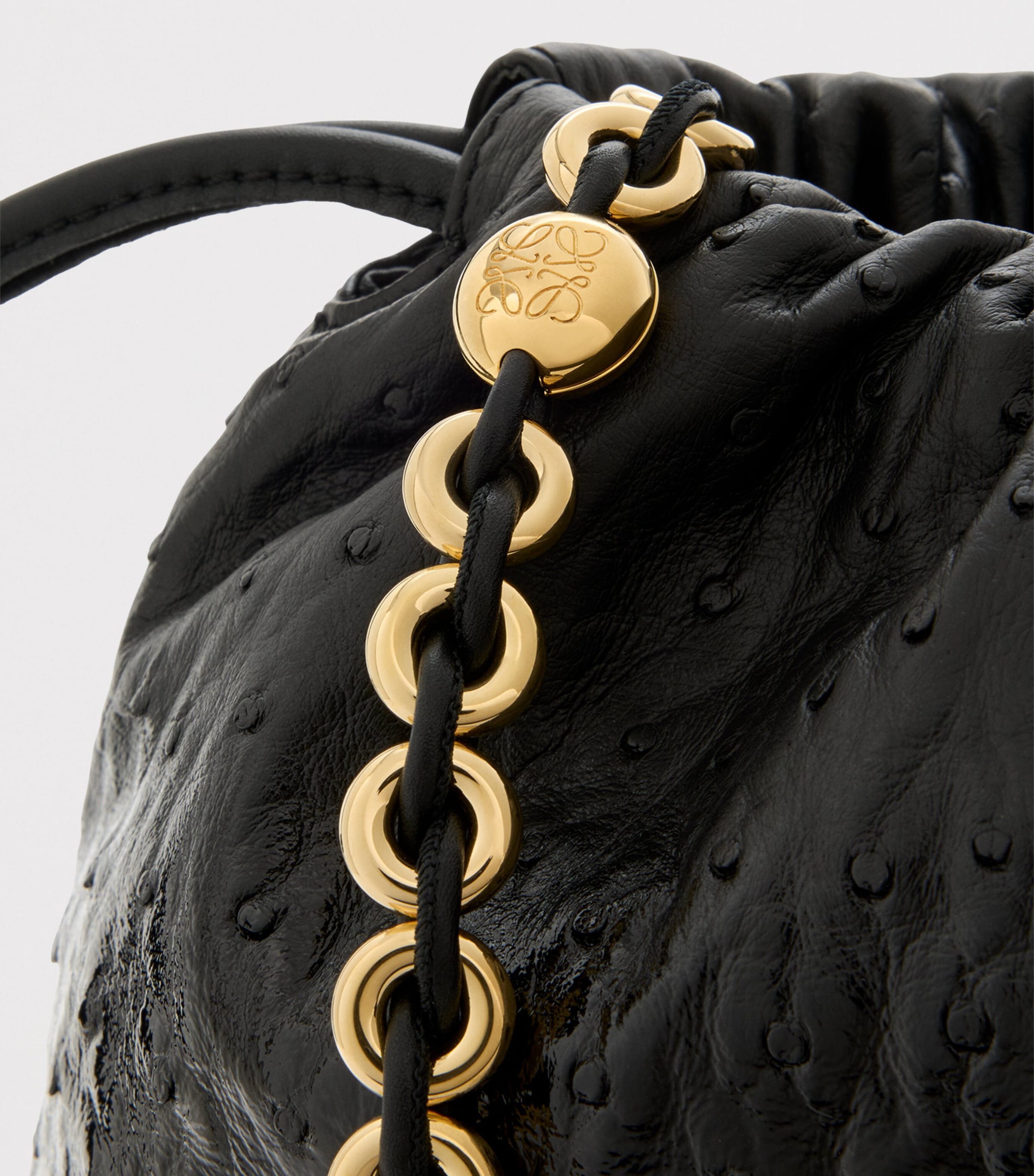LOEWE Flamenco ostrich leather clutch bag - British product