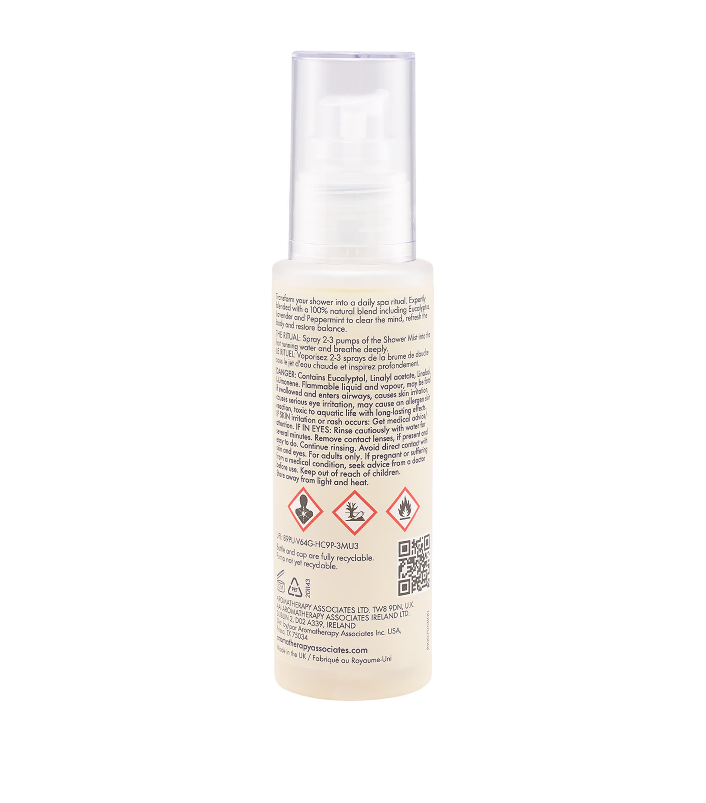 Aromatherapy Associates Support Breathe Shower Mist 100ml, UK version
