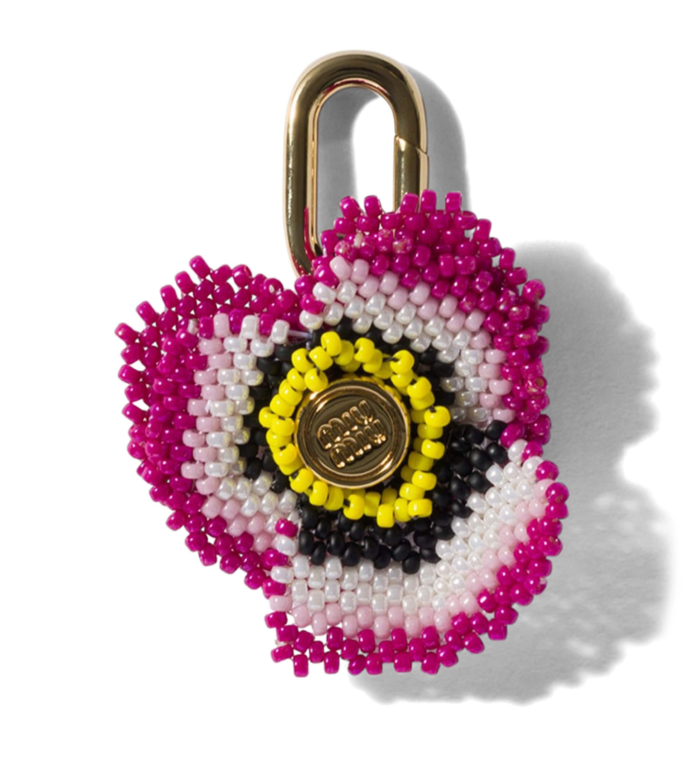 Miu Miu beaded flower keyring 4.5cm x 3cm, imported from the UK