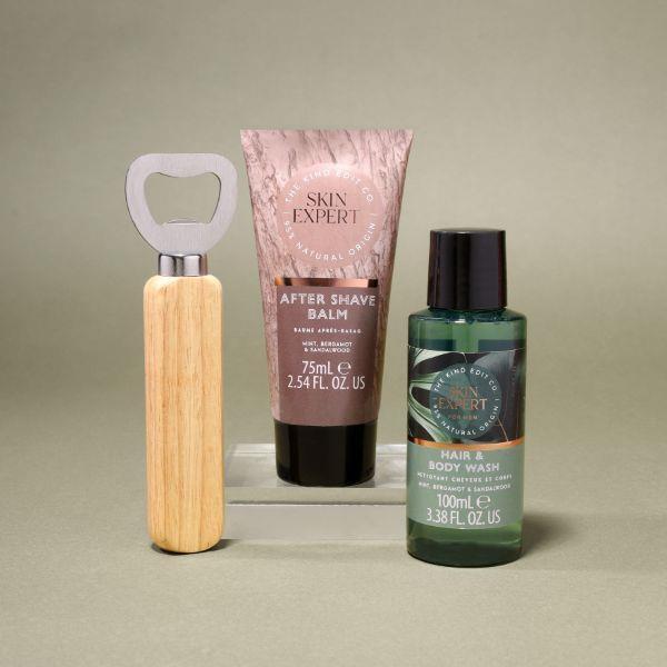 The Kind Edit Co. Cheers Kit grooming gift set for men, imported from the UK