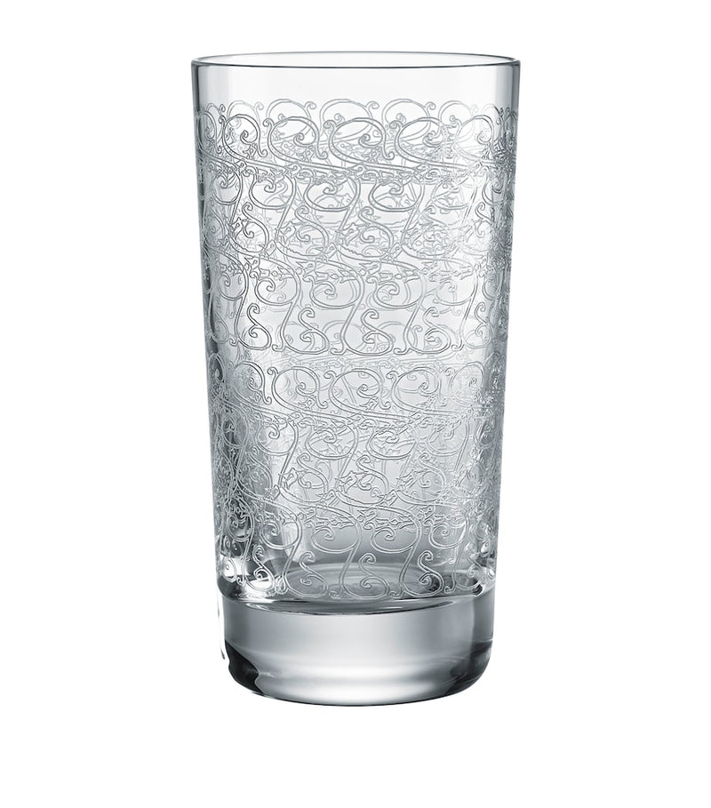 Crystal Highball Glass with Acid-Etched Design 340ml