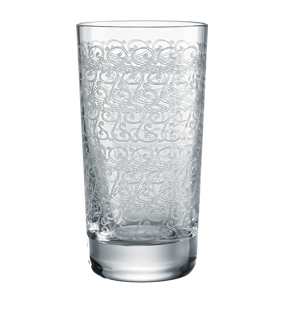 Crystal Highball Glass with Acid-Etched Design 340ml