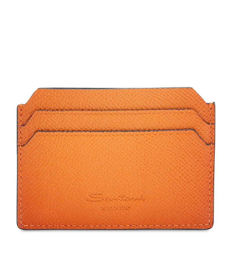 Santoni leather card holder with four slots, imported from the UK