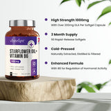 VitaBright Starflower Oil Capsules with Vitamin B6 90 x 1000mg (British brand)