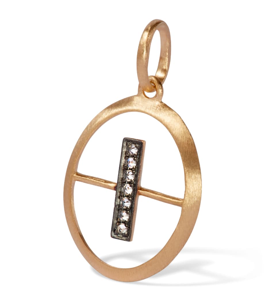 Annoushka Yellow Gold and Diamond Initial I Pendant