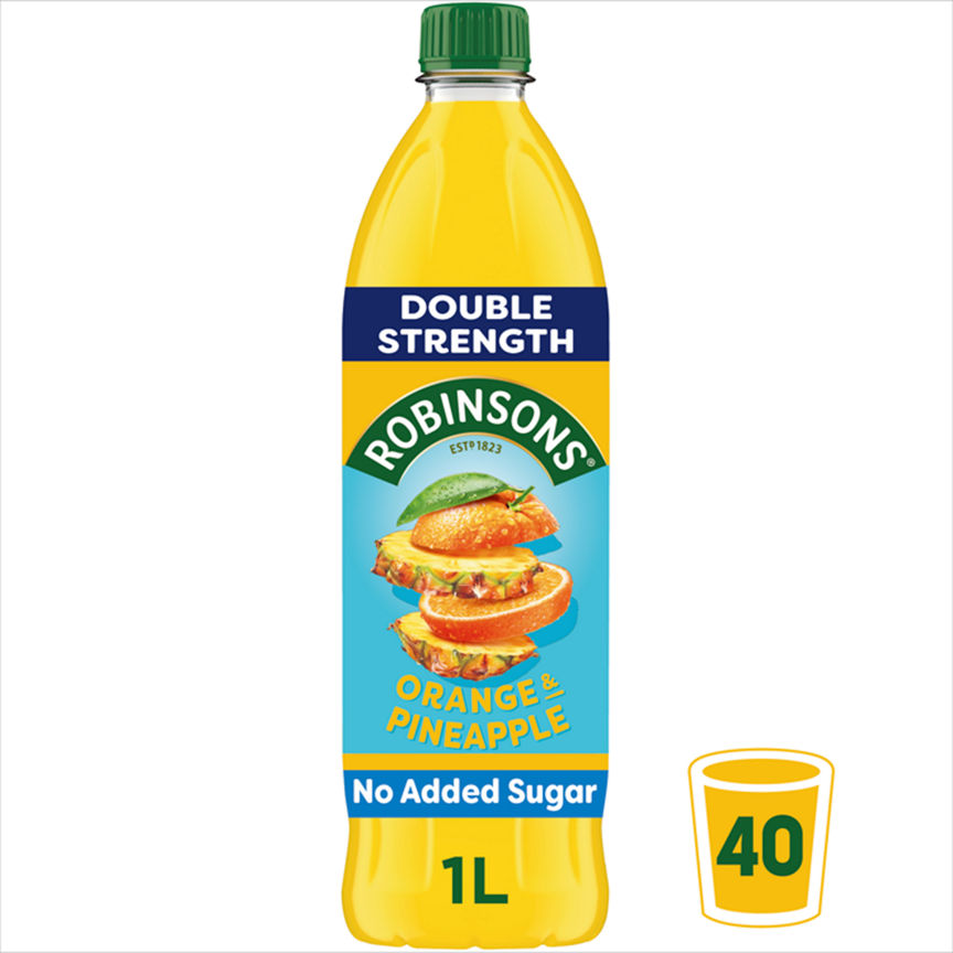 Robinsons Double Strength Orange & Pineapple No Added Sugar Fruit Squash