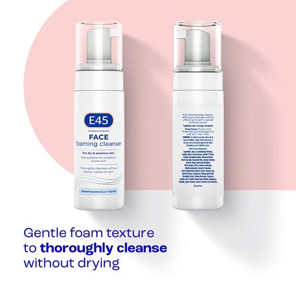 E45 Face Foaming Cleanser For Dry & Sensitive Skin 150ml GOODS Superdrug   