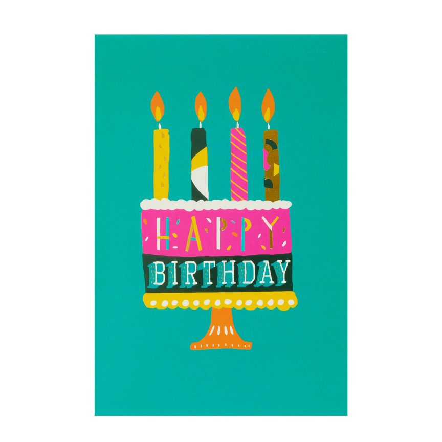 George Home Colourful Cake Birthday Card General Household ASDA   