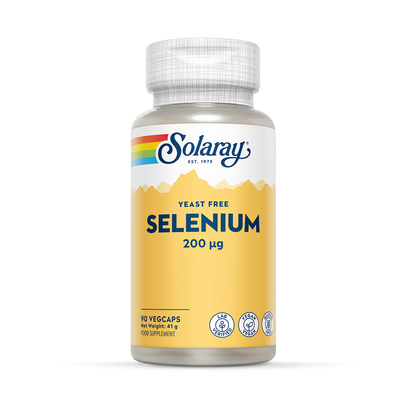 Solaray Selenium 200mcg, Hair, Nails, Immune & Thyroid Support - 90 Vegan Capsules