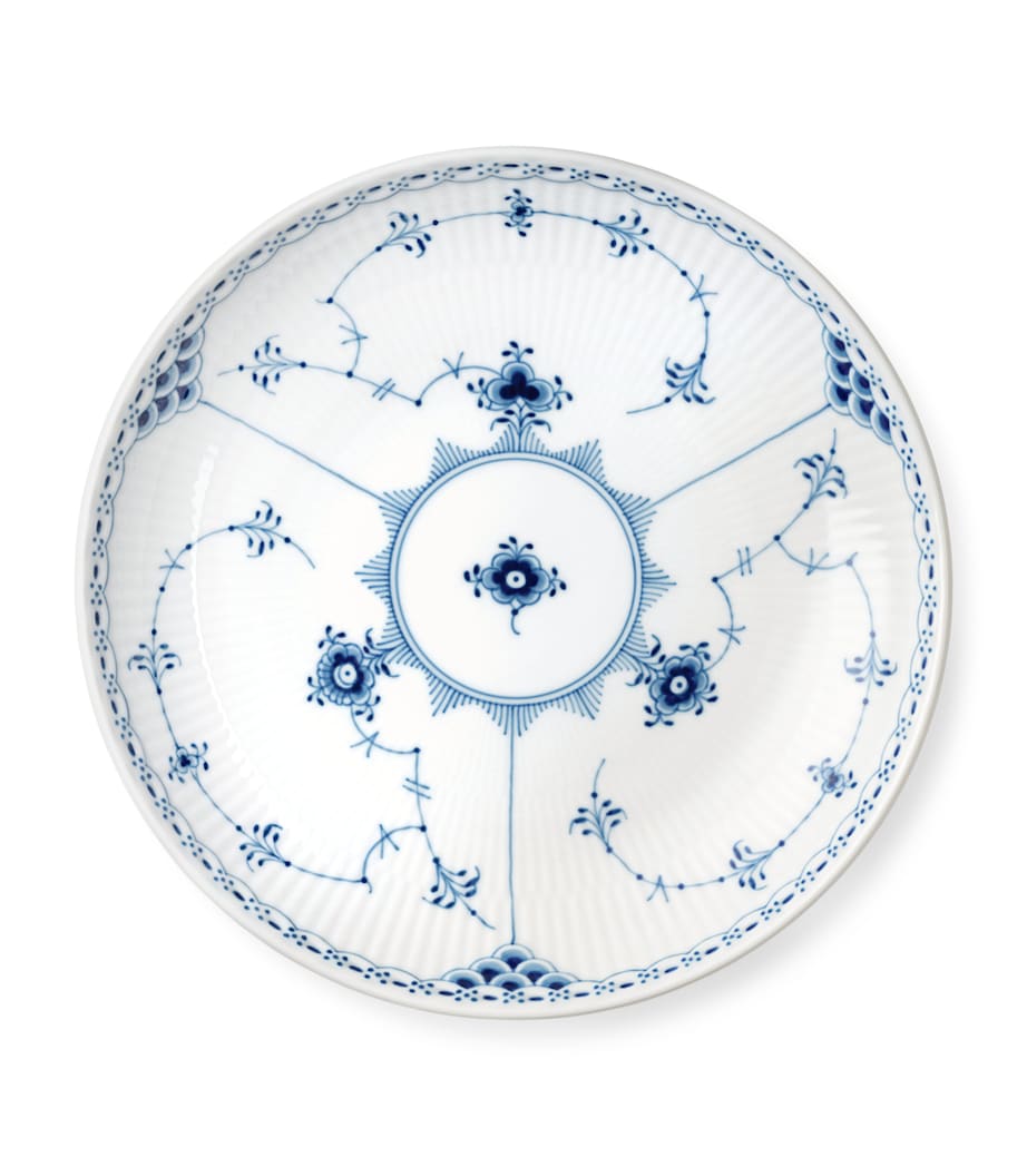 Royal Copenhagen blue fluted half lace shallow bowl 20cm, imported from the UK