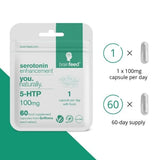 brain feed 5HTP capsules 100mg 60 count, UK version