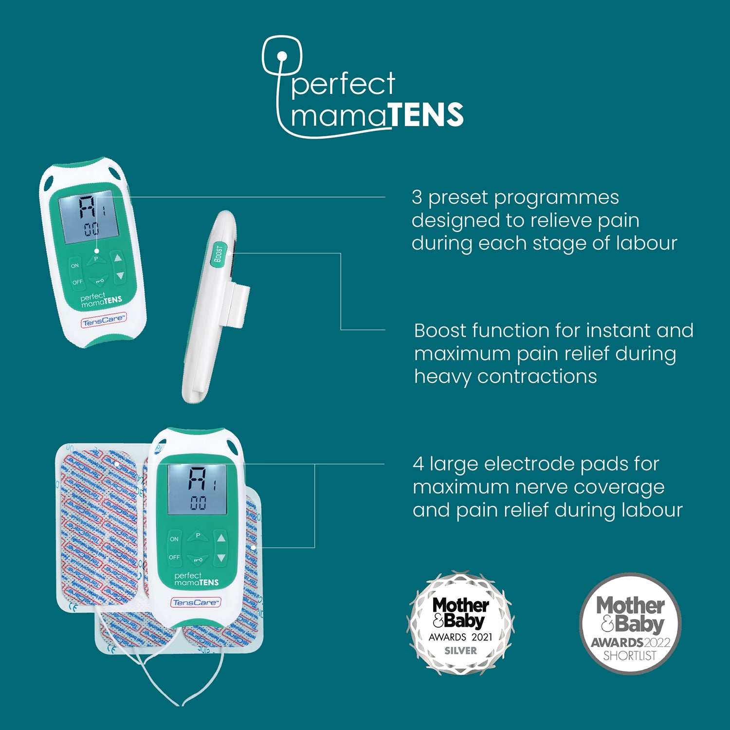Perfect Mama TENS machine for labour pain relief, UK version