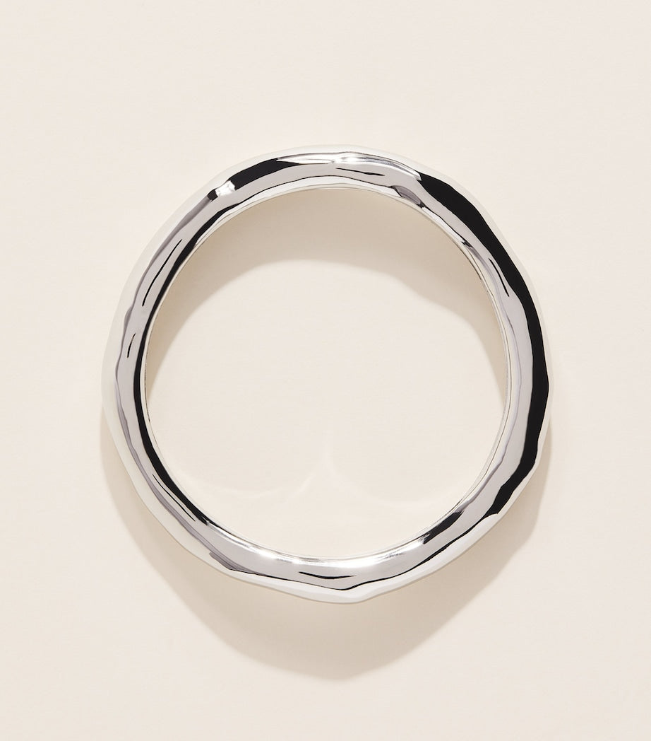 Alexis Bittar large rhodium-plated molten bangle, UK version