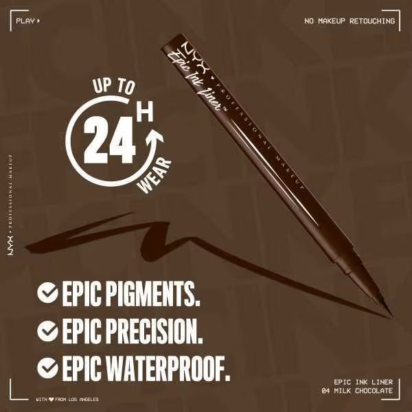 NYX Professional Makeup liquid eyeliner Milk Chocolate, UK version