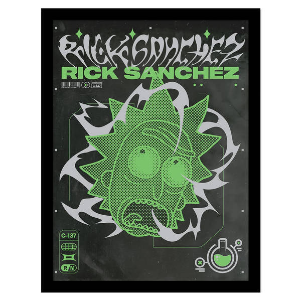 Rick and Morty 90s Rave Rickvival paper print, UK version