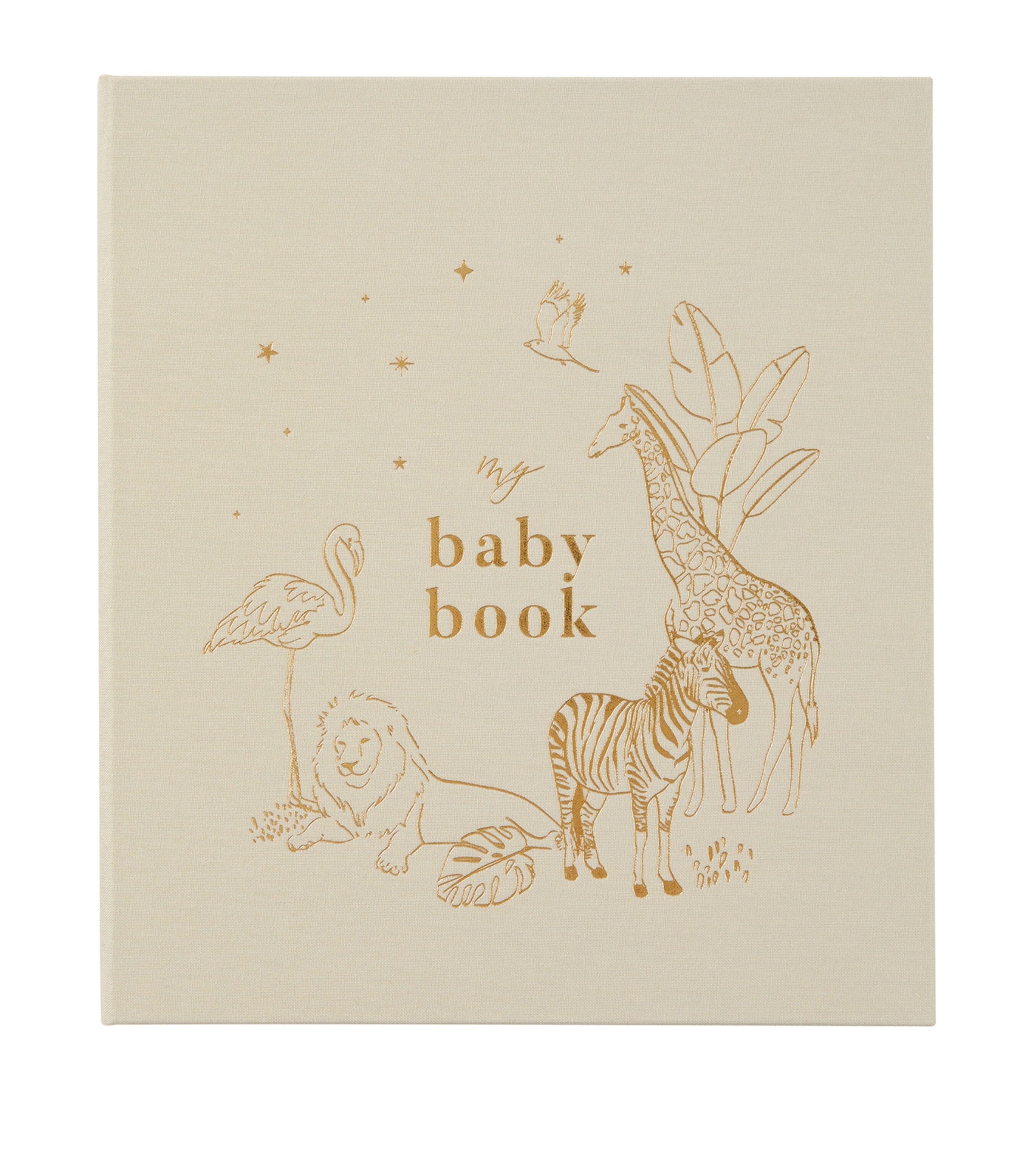 Blush and Gold safari baby memory book - British product