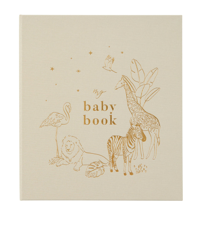 Blush and Gold safari baby memory book - British product