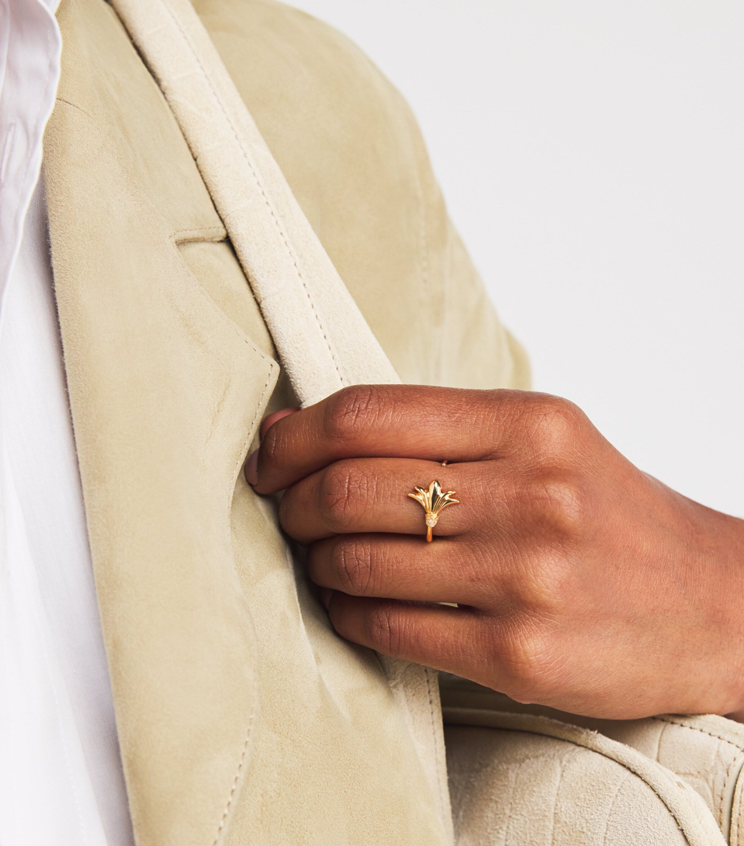 L'Atelier Nawbar Mini Yellow Gold and Diamond Psychedeliah On A Vine Ring, UK version