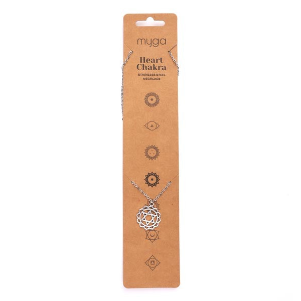 Myga heart chakra necklace stainless steel, UK version