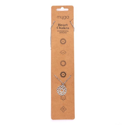 Superdrug Myga Chakra Necklace Heart Stainless Steel Necklace 43cm- Buy online at McGrocer