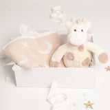 Babbico Beige Giraffe Toy And Star Blanket Baby Gift Set