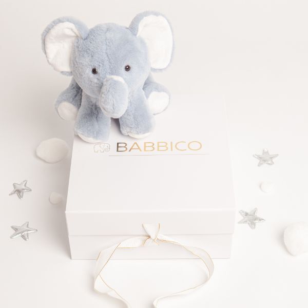 Babbico Gift Boxed Eddie The Elephant Blue Soft Plush Toy