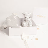 Babbico Grey Zebra Plush Toy And Star Blanket Baby Gift Set