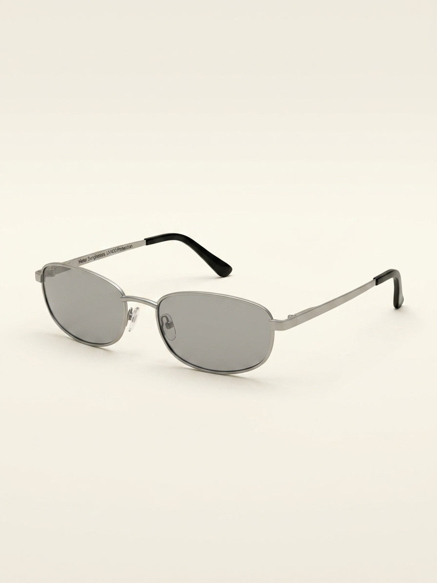 Prada PR D51S oval-frame metal sunglasses, imported from the UK