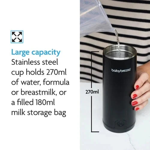Baby Brezza SuperFast portable bottle warmer all black - British product