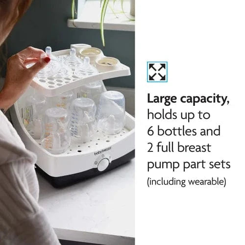 Baby Brezza SuperFast steriliser dryer in white, imported from the UK
