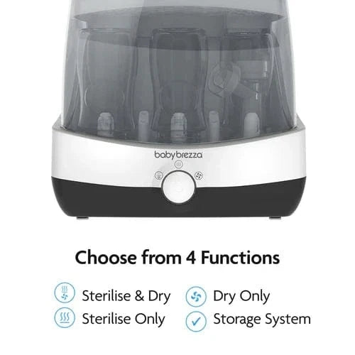 Baby Brezza SuperFast steriliser dryer in white, imported from the UK