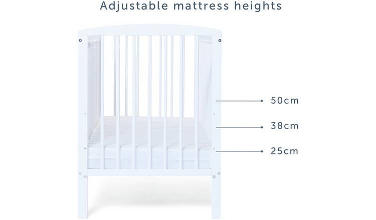 Baby Elegance Starlight Baby Cot with Mattress - White