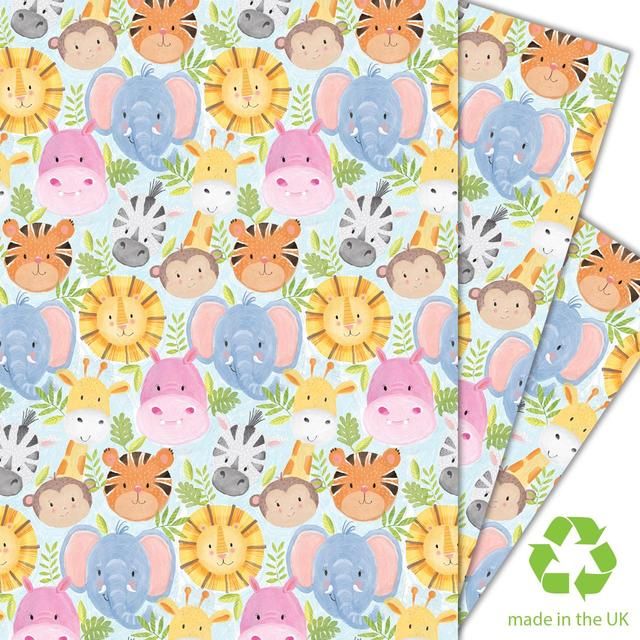 Baby Jungle Gift Wrap Sheets