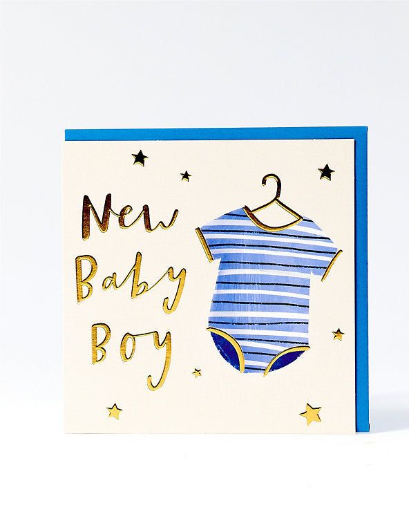 Babygrow New Baby Card For Boy