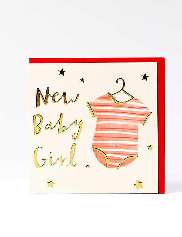 Babygrow New Baby Card For Girl