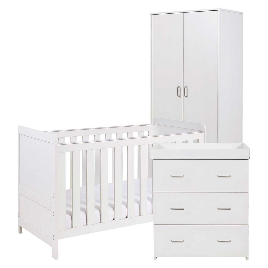 Babymore Caro 3 Piece Room Set - White Wash