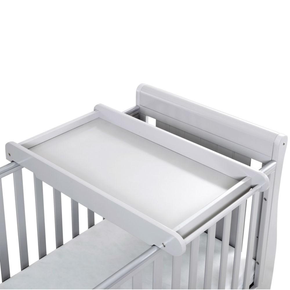 Babymore grey cot top changer solid wood nursery furniture - British product