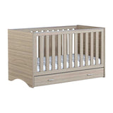 Babymore Veni Cot Bed with Drawer - Oak