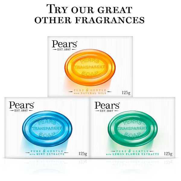 Pears Transparent Soap Bar 125g, imported from the UK