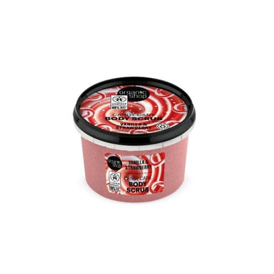 Bio-Shop-Zuckerstangen-Vanille-Erdbeer-Körperpeeling 250ml